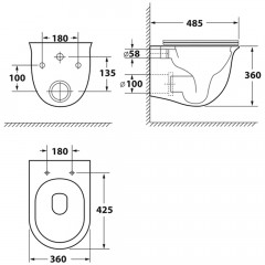 Инсталляция Grohe Rapid SL 38721001 + унитаз OWL Eter Cirkel-H OWLT190201 безободковый с сиденьем