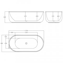 Ванна акриловая BelBagno BB401-1700-800