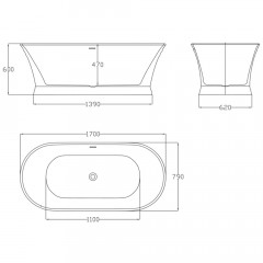 Ванна акриловая BelBagno BB402-1700-790