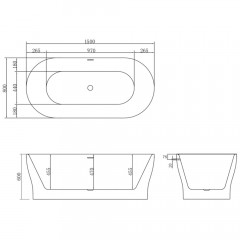 Ванна акриловая BelBagno BB405-1500-800