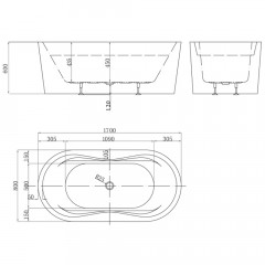 Ванна акриловая BelBagno BB407-1700-800