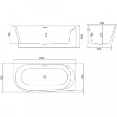 Ванна акриловая BelBagno BB410-1700-780-R