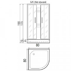 Душевая кабина River Nara Light 80/15 МТ Б/К с поддоном