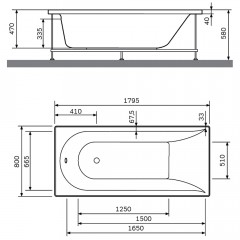 Ванна акриловая Am.Pm Spirit W72A-180-080W-A2