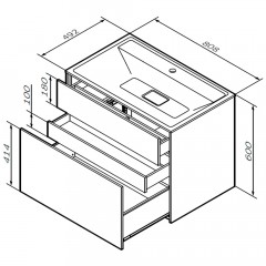 Тумба под раковину Am.Pm Inspire V2.0 80 графит M50AFHX0803GM