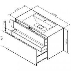 Тумба под раковину Am.Pm Inspire V2.0 100 графит M50AFHX1003GM