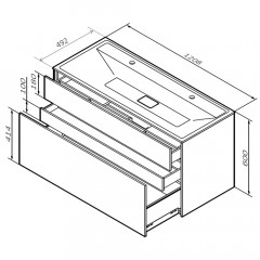 Тумба под раковину Am.Pm Inspire V2.0 120 графит M50AFHX1203GM