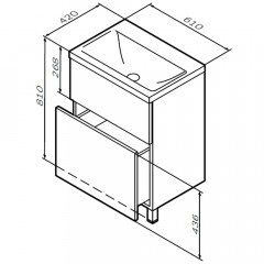 Тумба под раковину Am.Pm Gem 60 напольная M90FSX06022WG32