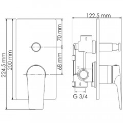 Смеситель для ванны встраиваемый WasserKRAFT Glan 6661