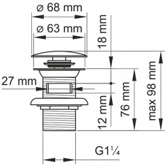 Донный клапан WasserKRAFT Mindel A153