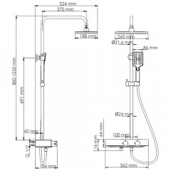 Душевая система WasserKRAFT A11401 Thermo