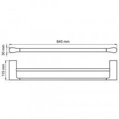 Полотенцедержатель двойной WasserKRAFT Glan K-5140