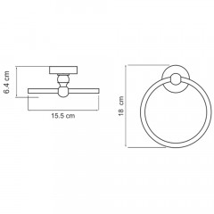 Полотенцедержатель-кольцо WasserKRAFT Regen K-6960