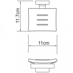 Мыльница стеклянная WasserKRAFT Dill K-3929