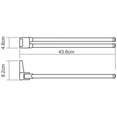 Полотенцедержатель двойной поворотный WasserKRAFT Lopau K-6031
