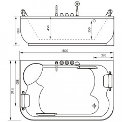 Ванна акриловая Gemy G9085 B L