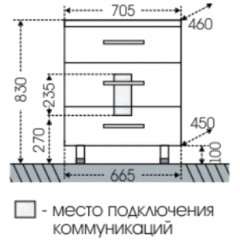 Комплект мебели СаНта Виктория new 70 напольный