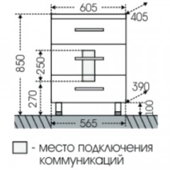 Тумба с раковиной СаНта Виктория new 60 напольная