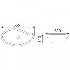 Раковина накладная CeramaLux 9052