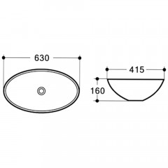 Раковина накладная CeramaLux D1104