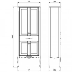 Пенал ASB-Woodline Модерн 60 орех массив ясеня