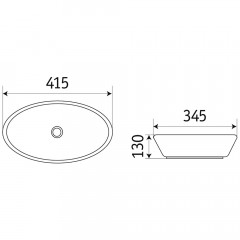 Раковина накладная CeramaLux 7138BW