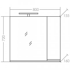 Зеркало-шкаф СаНта Марс 80 700284