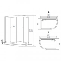 Душевая кабина Timo Standart T-6602 L Silver