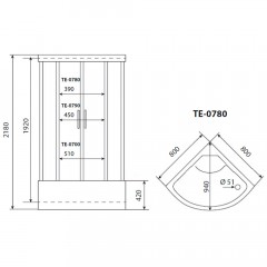 Душевая кабина Timo eco TE-0780 P
