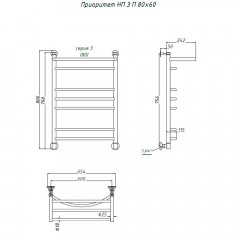 Полотенцесушитель Тругор Приоритет НП 3 П 80х60