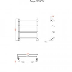 Полотенцесушитель Тругор Ретро НП 60х50