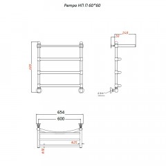 Полотенцесушитель Тругор Ретро НП П 60х60