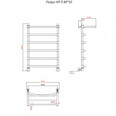 Полотенцесушитель Тругор Ретро НП П 80х50