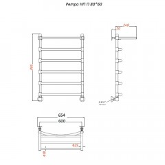 Полотенцесушитель Тругор Ретро НП П 80х60