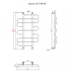 Полотенцесушитель Тругор Феникс НП 3 100х60