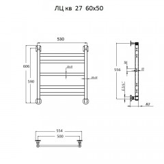 Полотенцесушитель Тругор Квадро ЛЦ КВ 27 60х50
