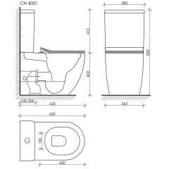 Унитаз Ceramica Nova Metropol CN4001 безободковый