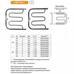 Полотенцесушитель Тругор ПМ 1 П 60х60