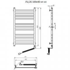 Полотенцесушитель электрический Тругор Квадро ЛЦ 26 100х40
