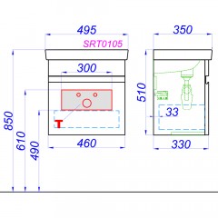 Тумба под раковину Aqwella Smart 50 бетон SRT0105BS