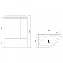 Душевая кабина Royal Bath RB140ALP-C L