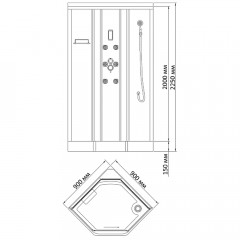 Душевая кабина Bandhours Clio A 90x90