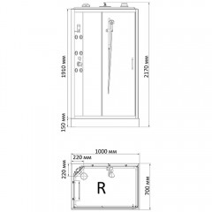 Душевая кабина Bandhours Sphera R 100x70