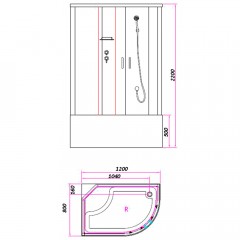 Душевая кабина Bandhours Orion R 120x80