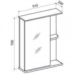 Зеркало-шкаф Emmy Верона 50 L ver50mir-l