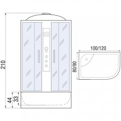 Душевая кабина River Desna 120/90/44 МТ L