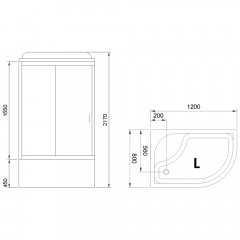 Душевая кабина Royal Bath RB8120BK5-BT-CH L