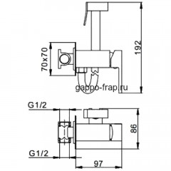 Смеситель с гигиеническим душем встраиваемый Frap F7506-6