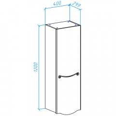 Пенал Bellezza Сесилия 40 L белый