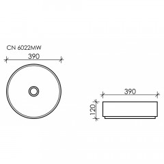 Раковина накладная Ceramica Nova Element CN6022MW